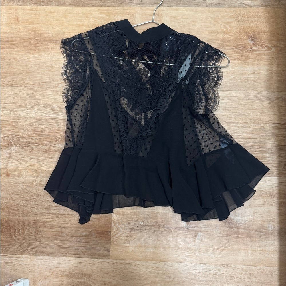 Anthropologie Black Lace top